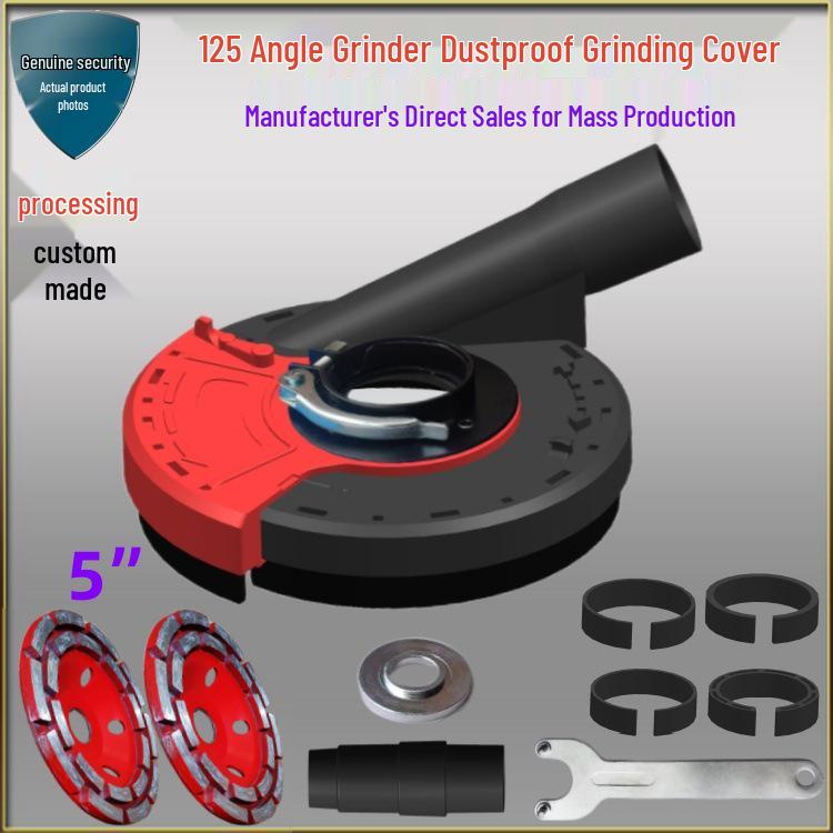 BOPENG Dust Cover for 5-inch Concrete Grinder & 7-inch Angle Grinder - Floor Paint Vacuum & Grinding Wheel Collection