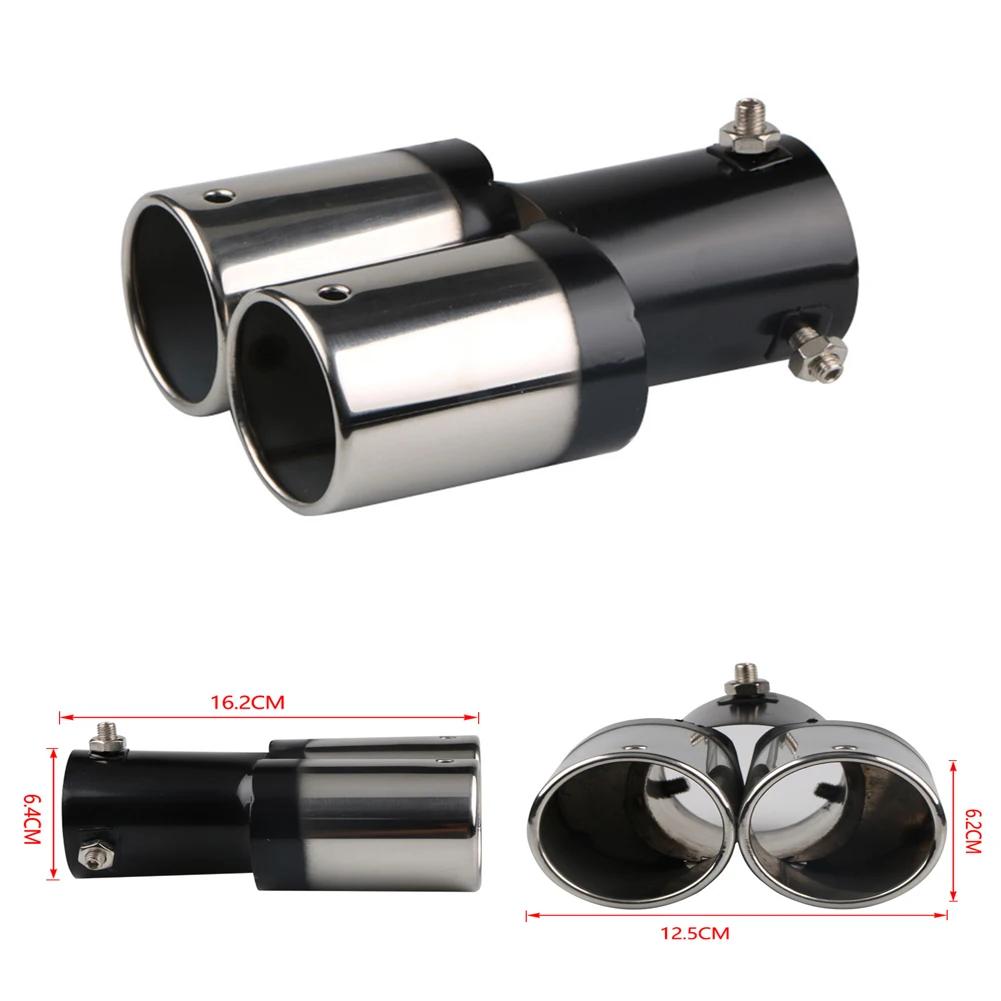Uniwersalna końcówka tłumika wydechu samochodowego okrągła rura ze stali nierdzewnej chromowana końcówka tłumika wydechu srebrne akcesoria samochodowe tłumik