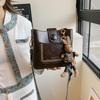 Women's Vintage Korean Wide Strap Bucket Messenger Bag CLE