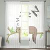 Animal Cute Sloth Cartoon Luxury Tulle Curtains Modern Living Room Kitchen Chiffon Curtain Bedroom Sheer Valance Curtain