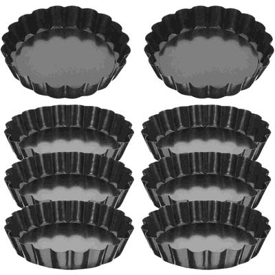 8 Adet Yumurtalı Tart Tepsisi Turta Kalıbı Pişirme İçin Mini Fırın El Kalıpları Karbon Çelik Cupcake