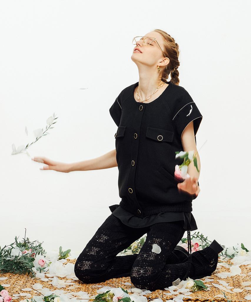 Pelimela Manuka Bootcut Lace Pants [Black]