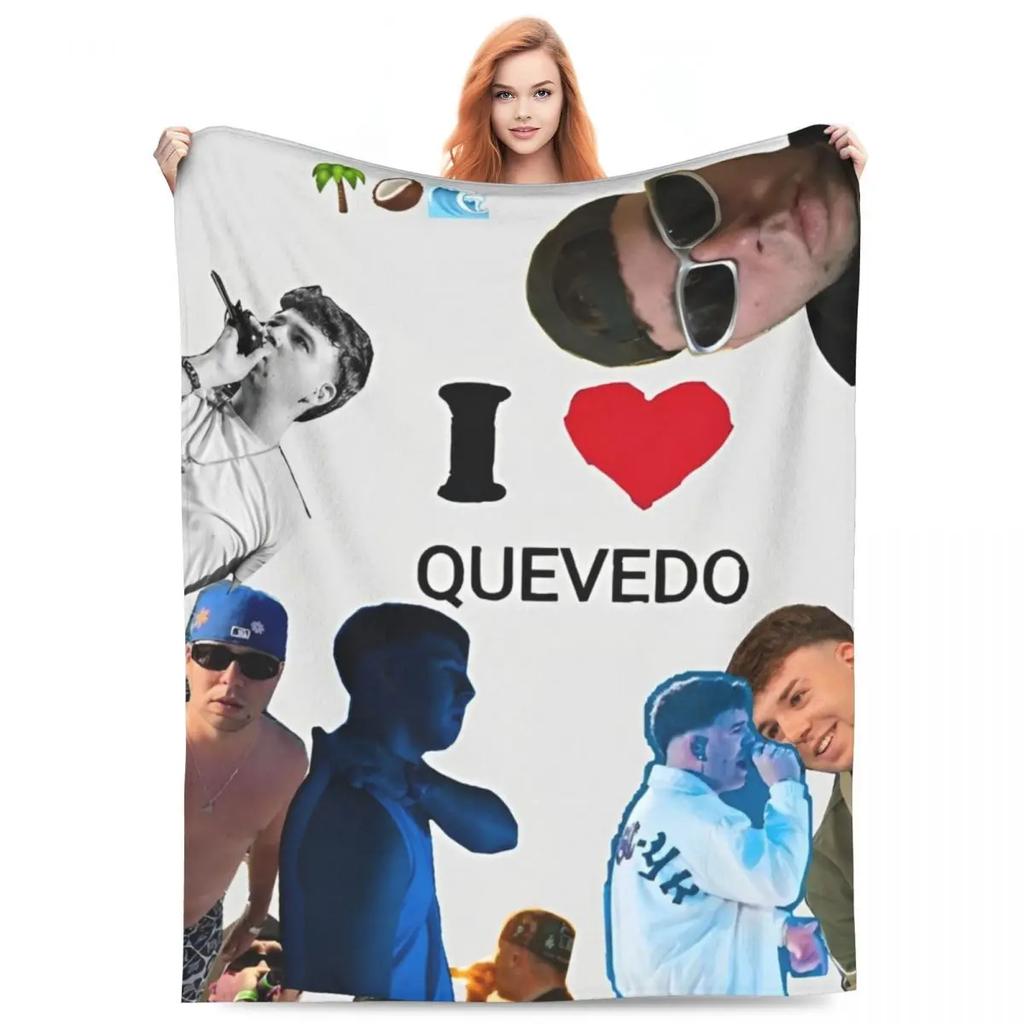 Singer Quevedo Blankets Reggaeton Latin Pop Latin Trap Plush Novelty Breathable Throw Blankets for Coverlet Spring/Autumn
