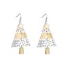 Trendy Long Alloy Christmas Tree Earrings Featuring Vibrant Geometric Star Shapes Celebrations For
