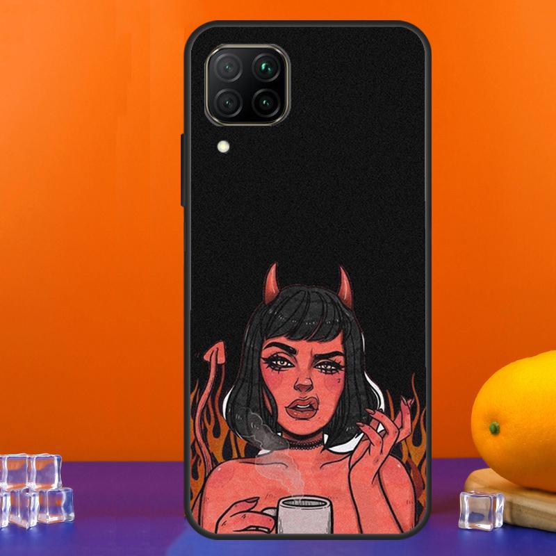 Lovely Bad Devil Girl For Huawei Nova 9 10 SE 5T 12i 12s 11i Y91 Y90 Y60 Y70 Y72 Y61 P60 Pro P20 P40 P30 Lite Case