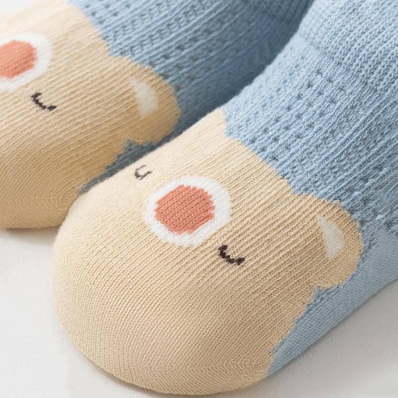 Summer Baby Floor Socks with Anti-Slip Cotton Breathable Mesh Ankle Socks Baby Socks Cute Cartoon Kids Footwear