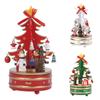 Christmas Carousel Rotating Wooden Music Box Wooden Children Gifts Musicbox  Festive Holiday Decor
