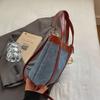 Portable Denim Tote Bag Women's Shoulder Underarm Bucket Bag
