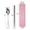 Portable Stainless Steel Cutlery Set: Fork, Spoon & Chopsticks - Ideal for Students & Outdoor Use