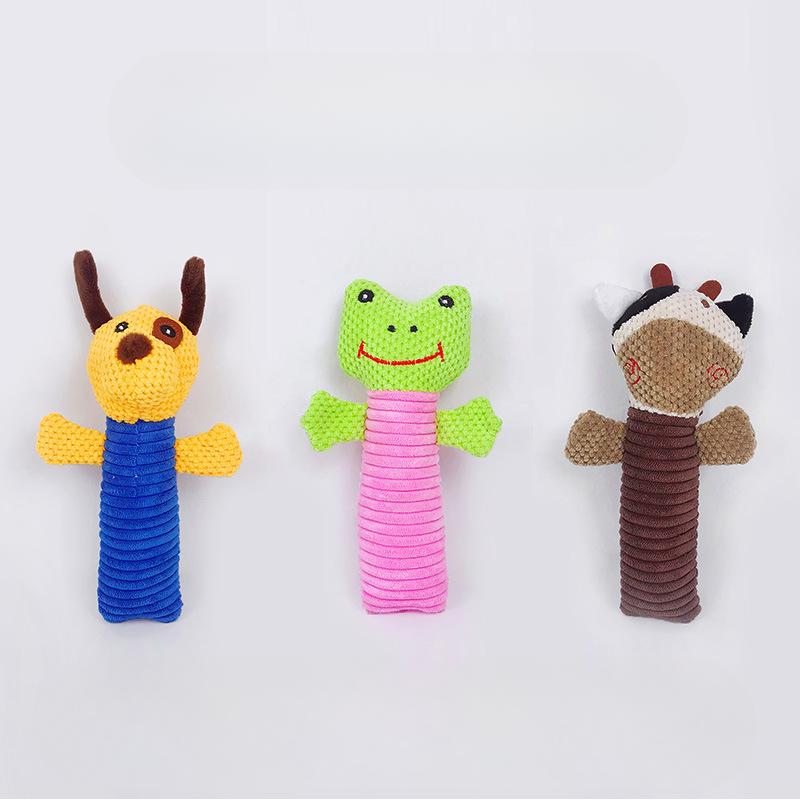 Dog Corn Fleece Puppet Plush Sound Toy Pet Teething Stick Cat and Dog Bite-Resistant Pet Puppy Toy