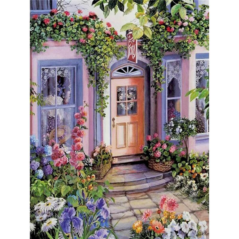CHENISTORY Diy Painting By Numbers Craft Kits For Adults flower Picture With Numbers Drawing Oil Canvas Painting Home Decor Gift