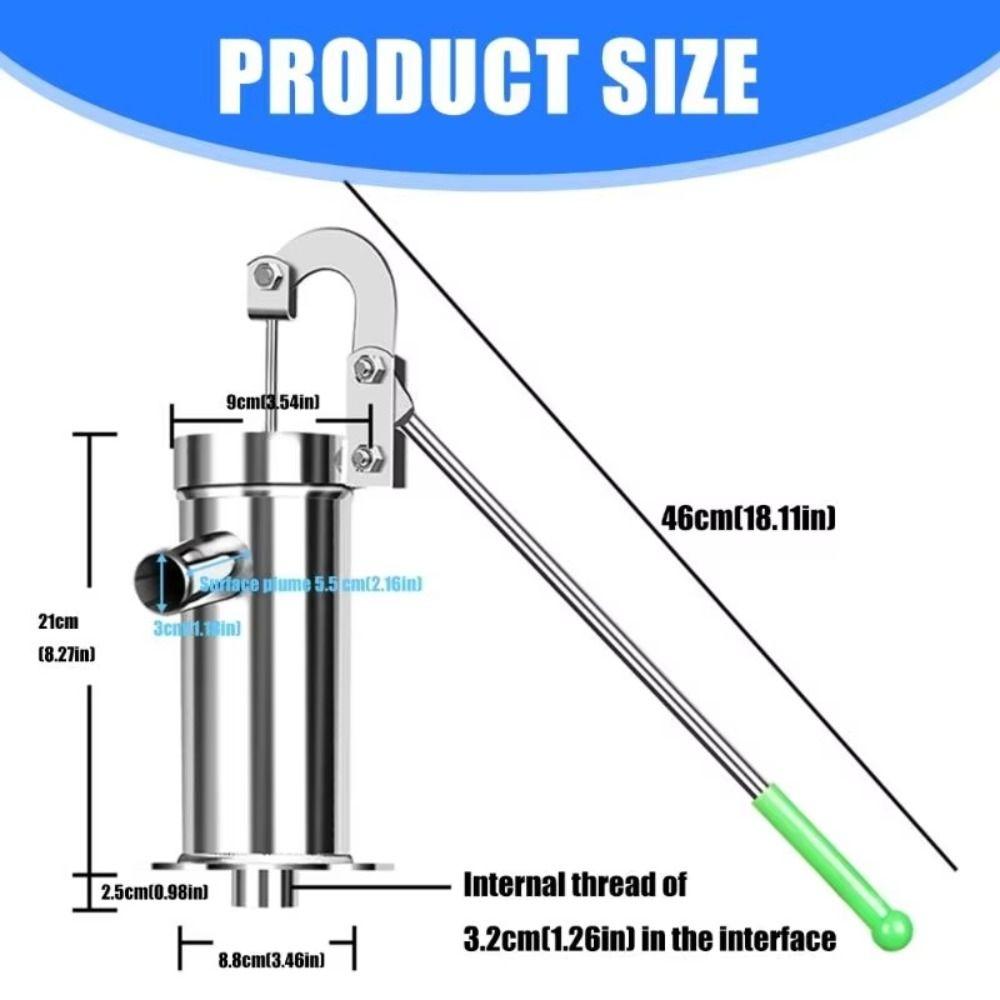 Ergonomic Handle Manual Well Pump Heavy Duty Hand Shake Water Pump Pitcher Pump  Home Garden
