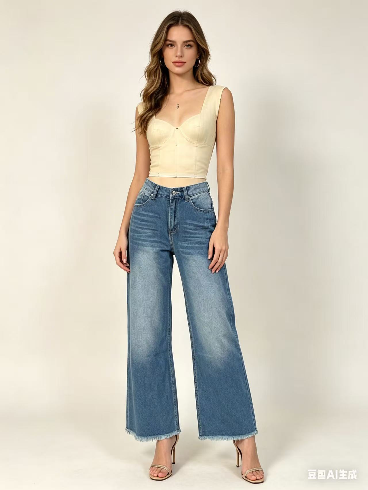 Women S Fashion Straight Leg Slim Fit Denim Jeans S