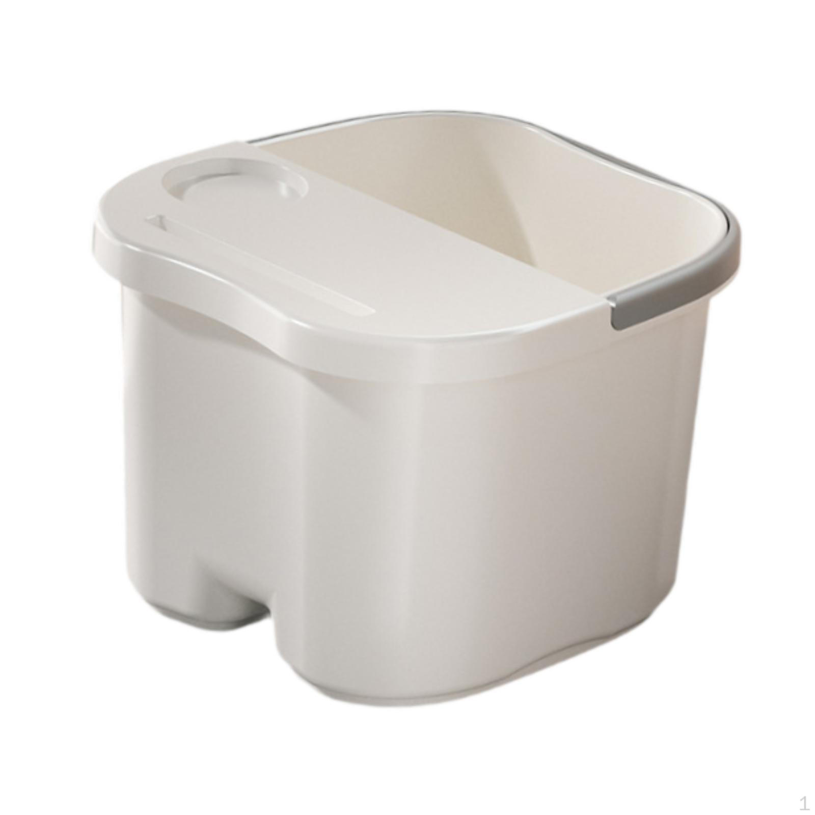 Fußbadewanne zum Einweichen der Füße, Fußbadewanne, Fußeimer mit Griff Small with Lid white