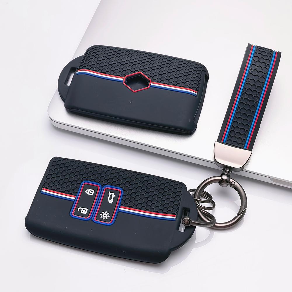 Key Case Cover for Renault Koleos Kadjar Megane Talisman Espace Scenic Grand with Keychain Anti-Scratch Guard Shockproof Protection
