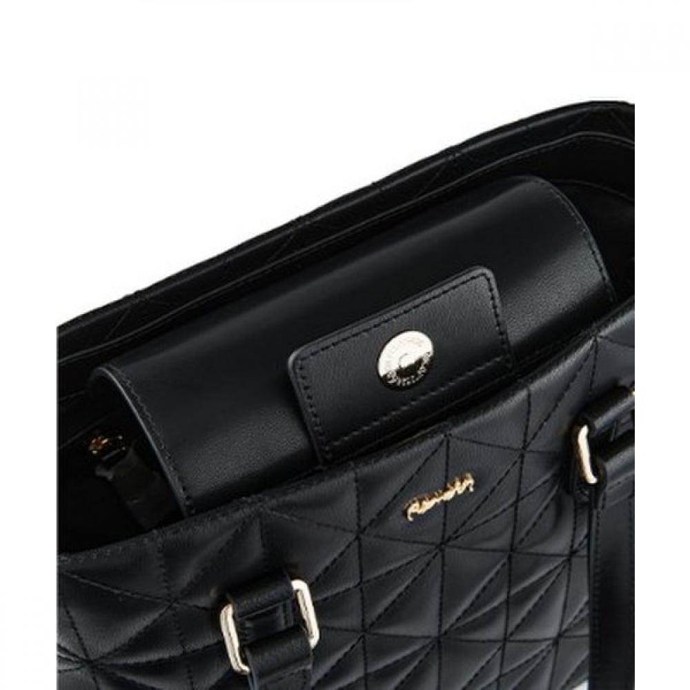Kumkang Women Small Quilting Tote Bag Black Bagto2401wrenf1