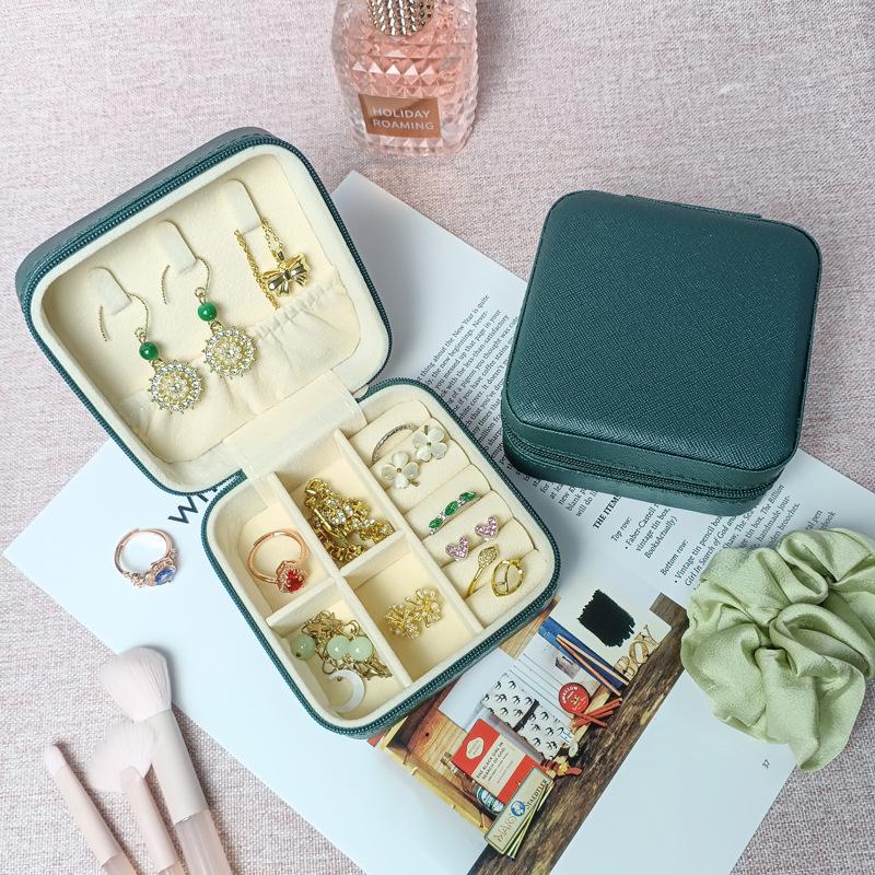 Compact Travel Jewelry Organizer for Ear Studs, Rings, Necklaces, Earrings, and Bracelets