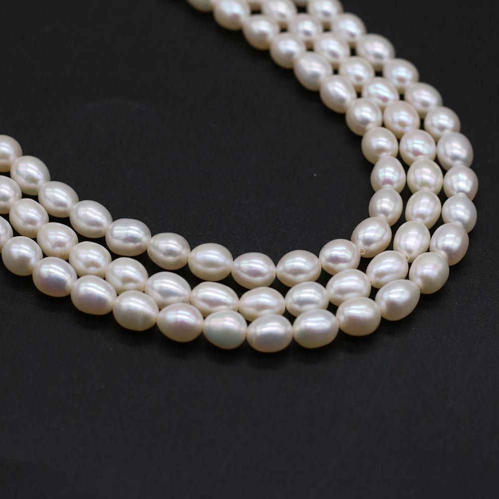 Luxury White Natural Freshwater Rice Shape Pearls 5-5.5mm, 36cm Strand Handmade Wedding Jewelry Accessories DIY Crafts