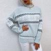 Christmas Knit Half-Turtleneck Top Woman Christmas Knitting Half Collar Top Female