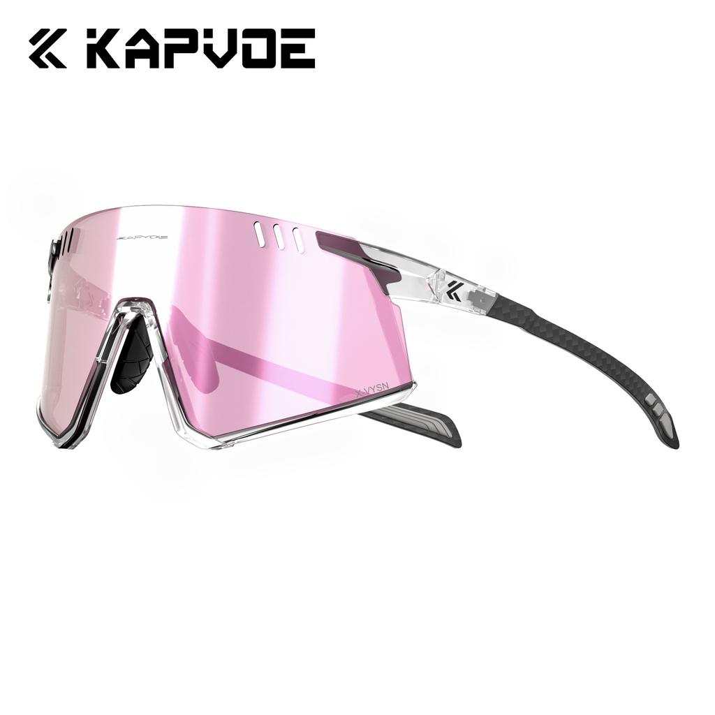 Lunettes de cyclisme Kapvoe Photochromiques UV400 VTT Claires Vélo de montagne Lunettes de soleil de transition pour hommes Femmes Lunettes de sport