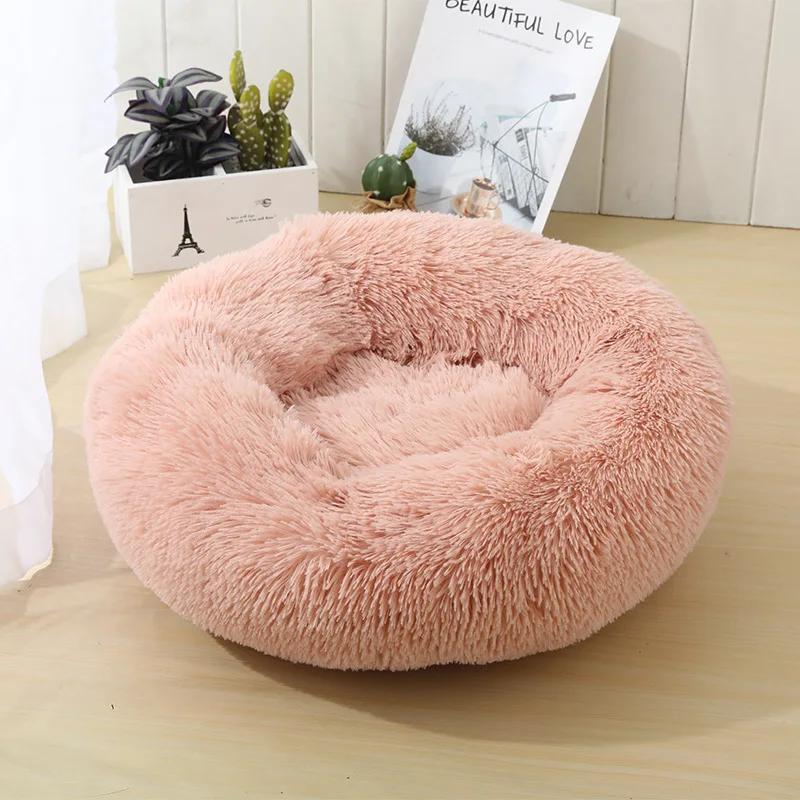 Okrągły pluszowy szczeniak Sfinks łóżko dla kota głębokie spanie legowiska dla kotów Gotas Katten Kedi Garfield Nest Sofa mascotas Materiały Produkty