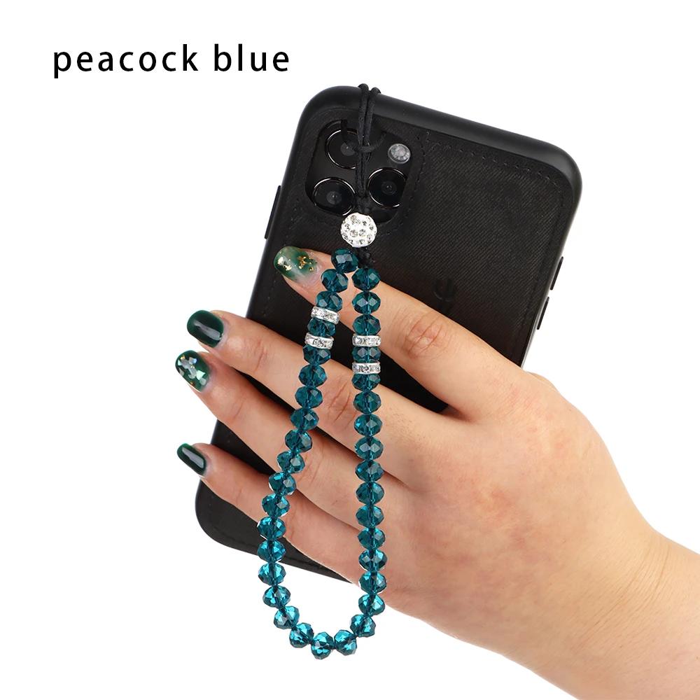 

New Colorful Anti-Lost Phone Chain Artificial Crystal Phone Hang Rope Mobile Phone Strap Lanyard Cell Phone Case Hanging Cord