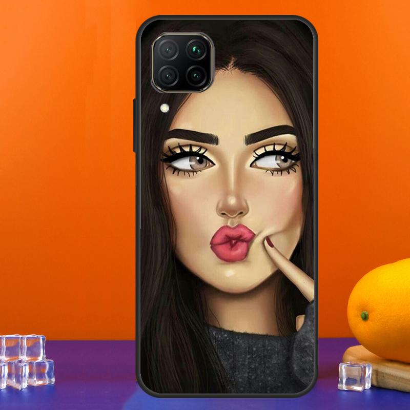 Brunette Blonde Girl Cute For Huawei Nova 12s 12i 11i 8i 9 10 SE Y91 Y90 Y60 Y70 Y72 Y61 P20 P40 Lite P30 P60 Pro Case