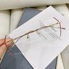 Frameless Anti-Blue Glasses Live Broadcast Frame Flat Glasses Myopia No Makeup Selfie Myopia Glasses Women