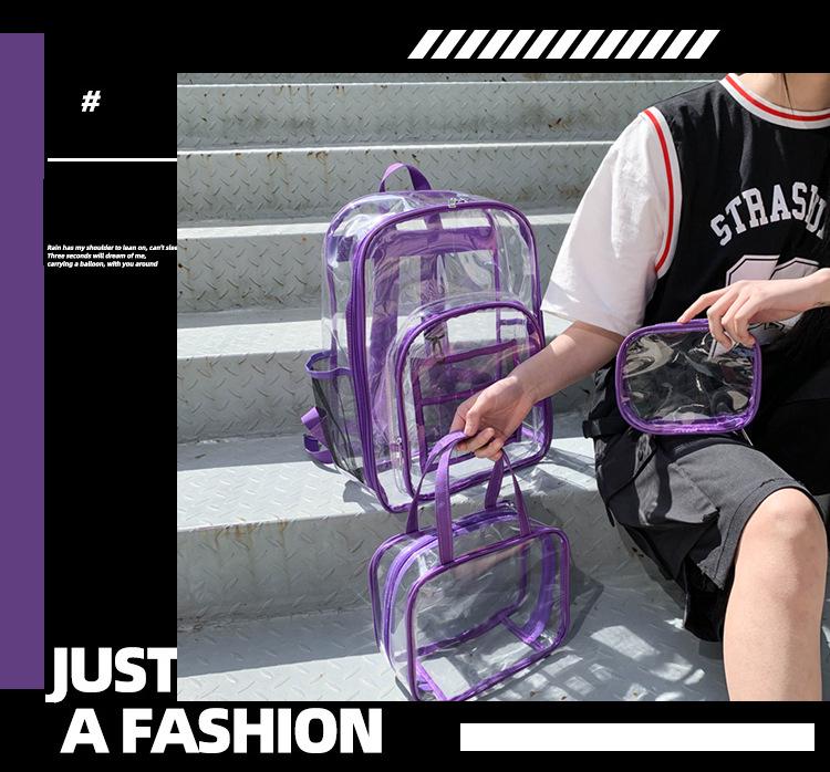 Large Capacity Transparent PVC Backpack for Students