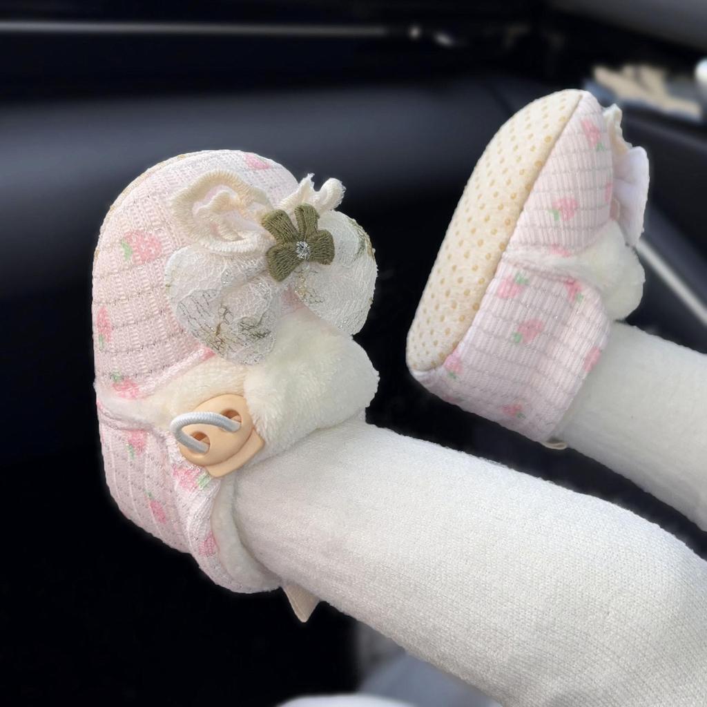 Warme Babyschuhe aus Samt: Rutschfest, Weiche Sohle, Baumwolltuch für Neugeborene (0-1 Jahr)