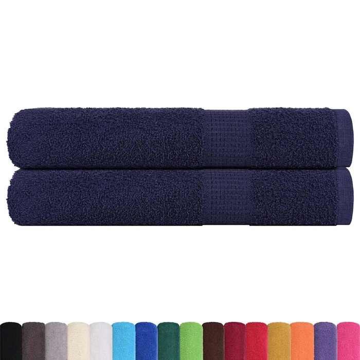 VidaXL Serviettes de sauna 2 pcs bleu marine 80x200 cm 100% coton, serviette, serviette de bain, serviette en coton 136791