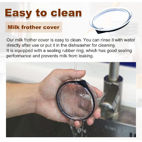 Milk Frother Lid for Nespresso Aeroccino 4, Plastic Milk Frother Cover Lid Seal Replacement Parts Fits for Nespresso Milk Frother Accessories (Black)