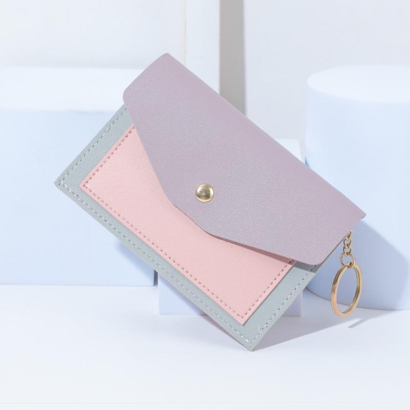 

Color Block Card Holder & Coin Purse with Multi-Card Slots for Women - Custom Logo Available