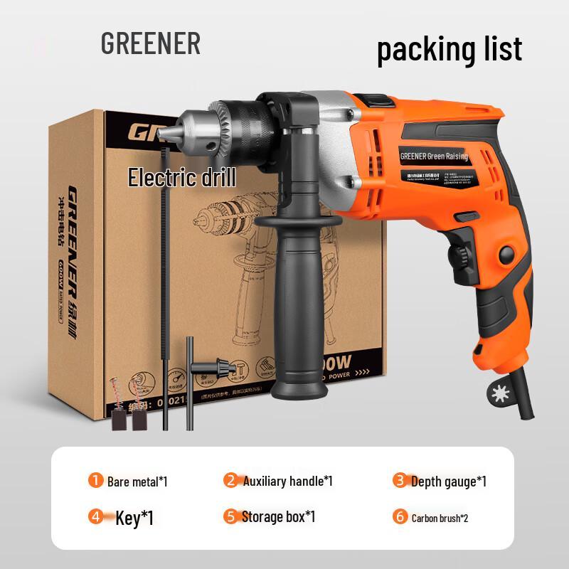 Grüner Wald Haushalts-Elektro-Schlagbohrer CN-Stecker (Adapter enthalten)