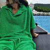 Men's Fashion Trend Versatile Summer Short Sleeved T Polo Shirt Short Sleeved Shorts Loose Towel Cloth Casual Set Wholesale