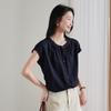 SOFSIL Women's French Style Striped Short Sleeve Shirt