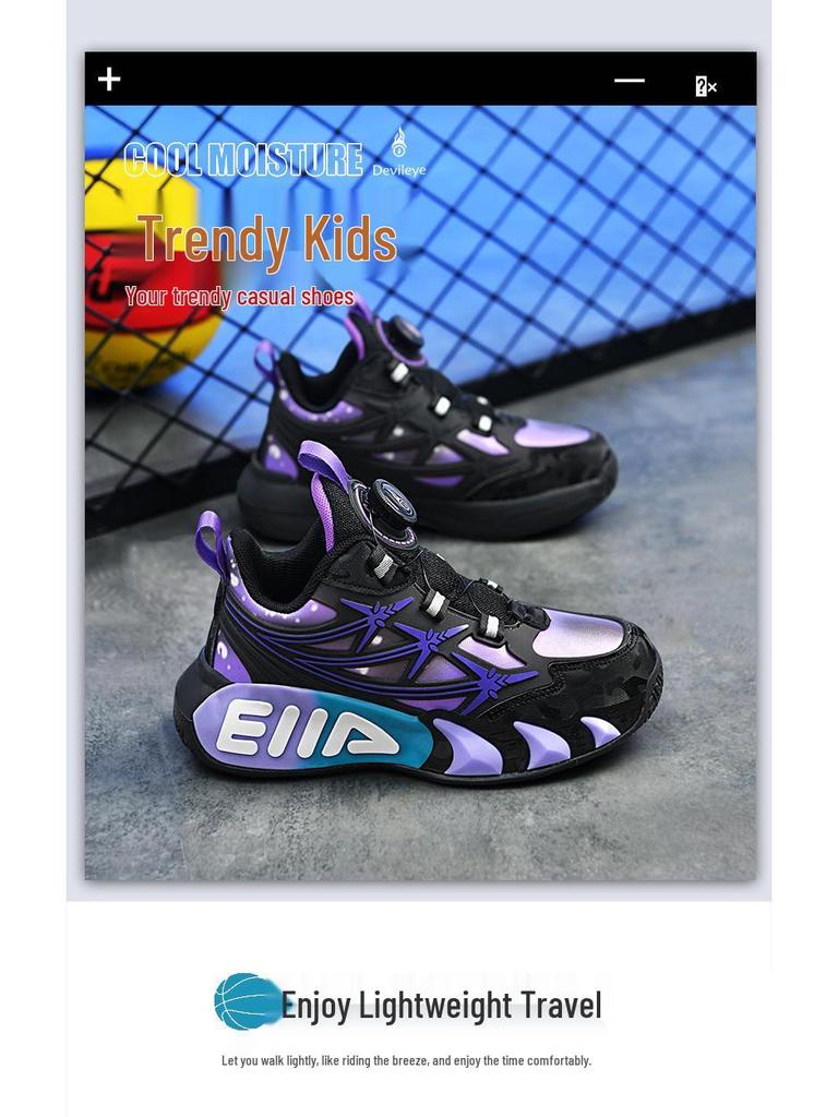 Rutschfeste Leder-Basketballschuhe für Kinder - Strapazierfähige, verschleißfeste Laufschuhe für Jungen