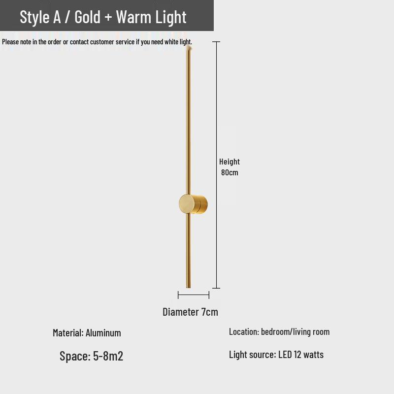 Nordic Rotatable Long Strip Wall Lamp - Modern Luxury for Living Room or Bedroom