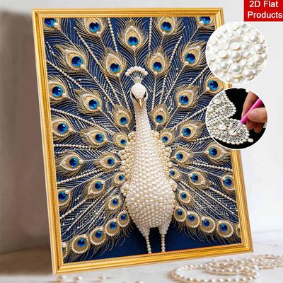 Kit Pittura Diamante Ricamo Perle Fai da Te Pavone Maestoso Perline Scintillanti Arte Artigianato Decorazione Fatta a Mano Regalo per la Casa