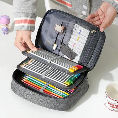 Large Capacity Frosted Pencil Case, Stationery Box with Zipper Detachable Storage Bag Learning Supplies