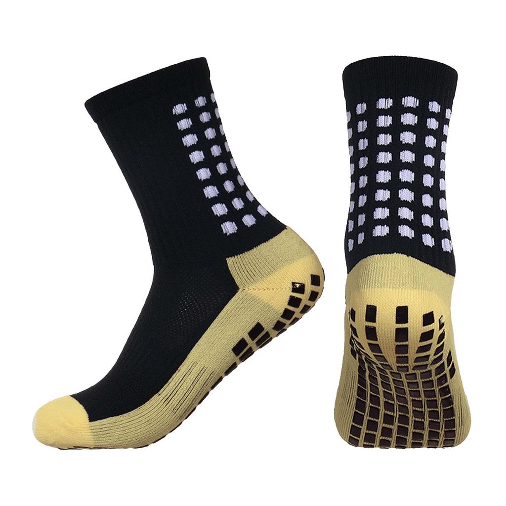 Anti-Slip & Anti-Friction Mid-Calf Sports Socks for Men & Women - Polyester Cotton Breathable Football Socks