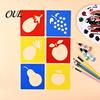 6 Piece Stencil Set Pcs Painting Template Stencils, 5.5x5.9 Inch Washable Reusable DIY Art And Craft Stencils for Wood Paper Fabric, Home Decor