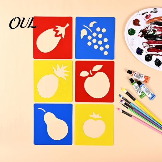 6 Piece Stencil Set Pcs Painting Template Stencils, 5.5x5.9 Inch Washable Reusable DIY Art And Craft Stencils for Wood Paper Fabric, Home Decor