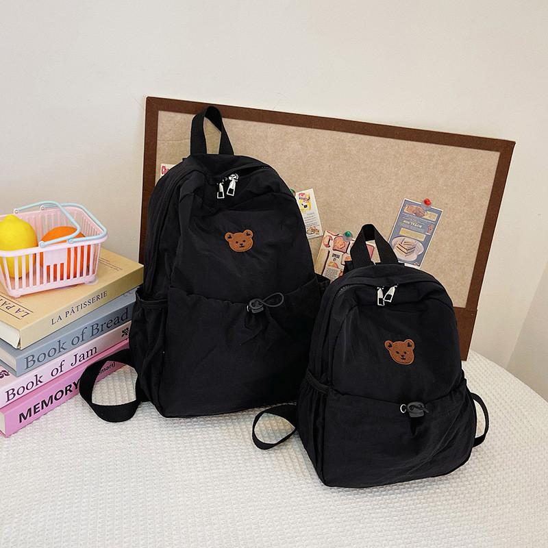 Cute Large Capacity Nylon Children s Backpack Stylish School Bag For Boys And Girls Black,Small