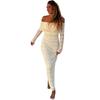 Summer New Fashion Temperament Elegant Solid Color Off-the-shoulder Slim and Thin Dress Women