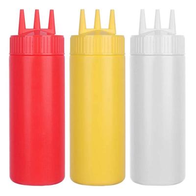 3-spuitmonden Sausfles Kookgereedschap Sausdispenser Knijpflessen Saus Oliefles Keukenaccessoires