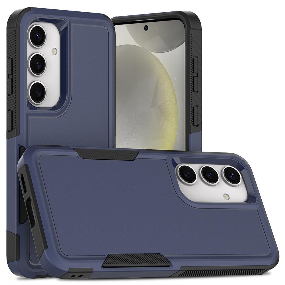 

For Samsung Galaxy S25 Case 2-in-1 PC+TPU Shockproof Phone Cover Dark Blue