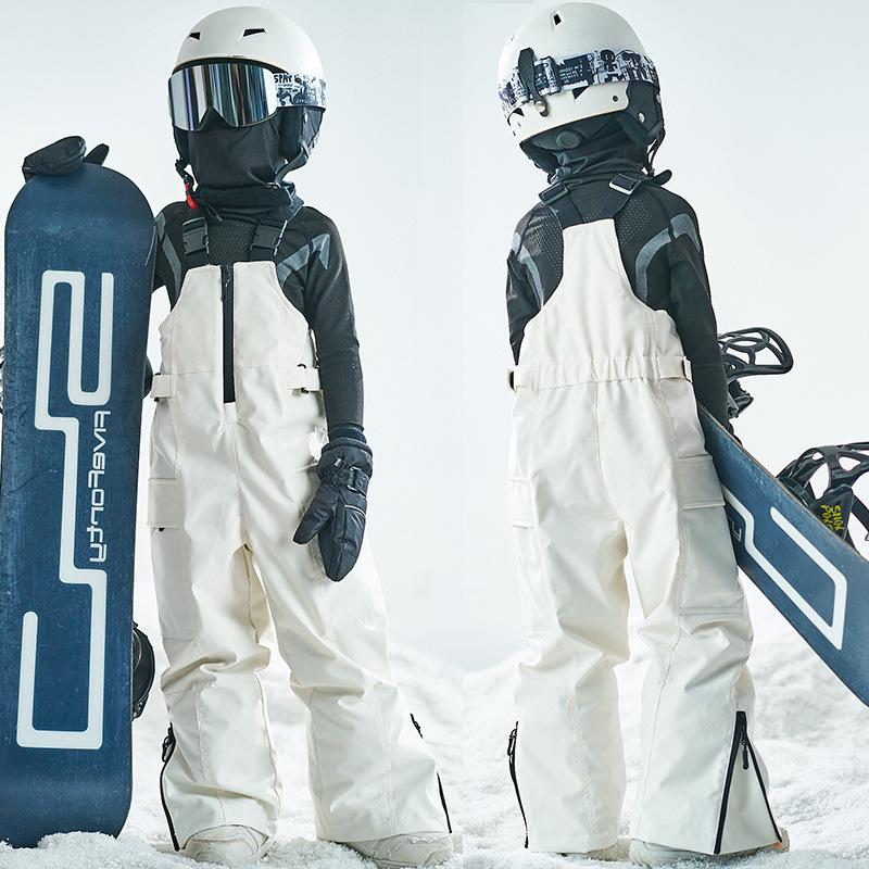 Kids Unisex Waterproof Padded Ski Bib Pants - Windproof & Parent-Child Matching 150cm