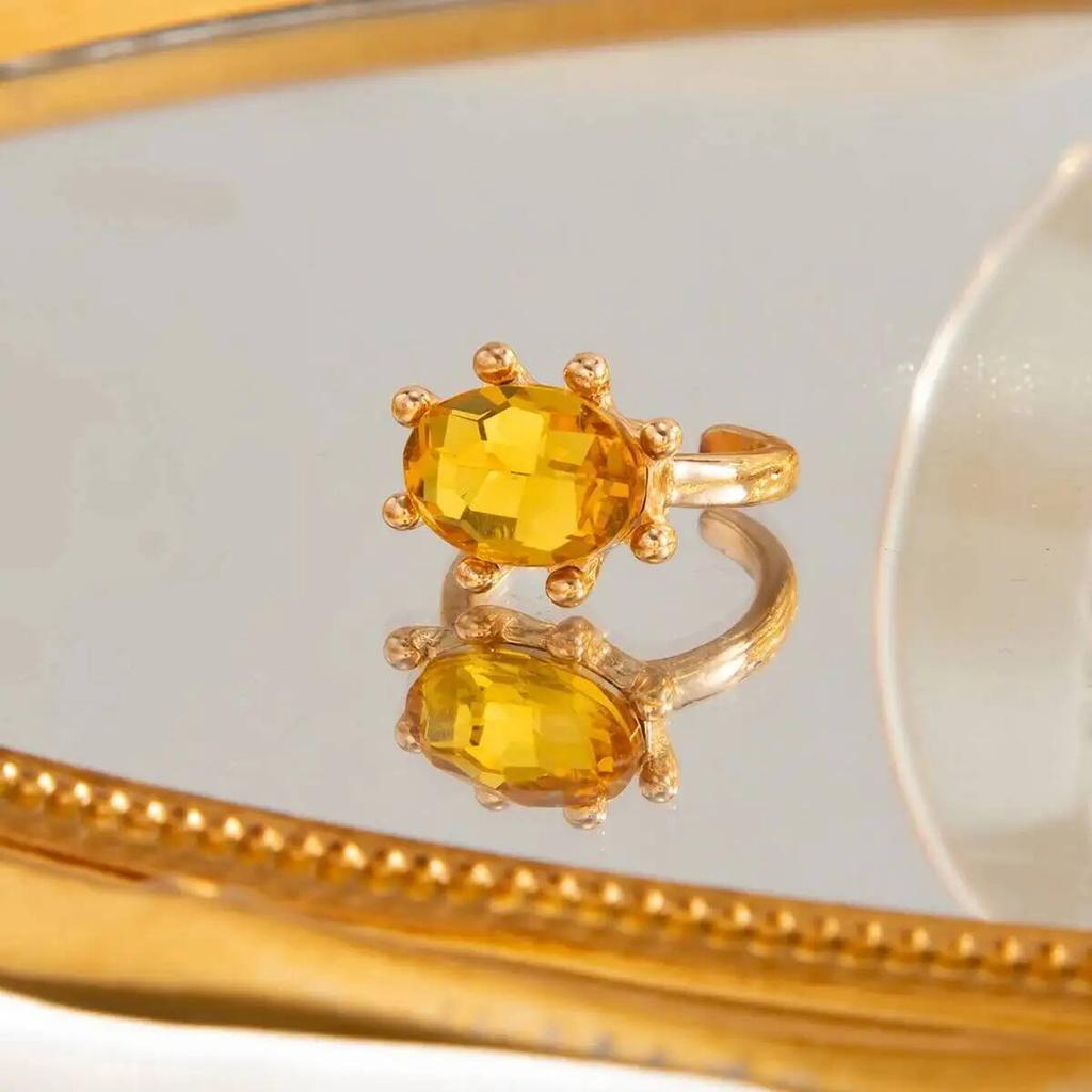 SHIXIN 2026 New Exquisite Colorful Rhinestone Open Rings Women Retro Acrylic Stack Adjustable Knuckle Ring Y2K Jewelry Accessory