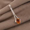 Citrine Gemstone 925 Sterling Silver Women Jewelry Women Wedding Pendant 1.79" PP-69-7